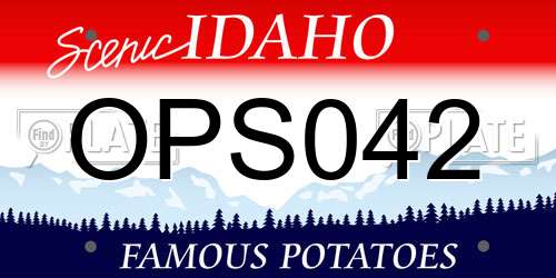 OPS042 Idaho License Plate
