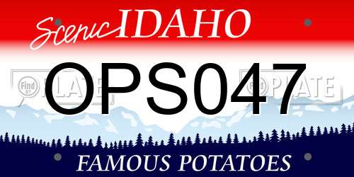 OPS047 Idaho License Plate