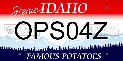 OPS04Z Idaho License Plate