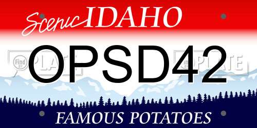 OPSD42 Idaho License Plate