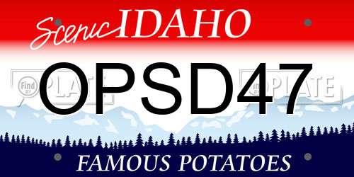OPSD47 Idaho License Plate