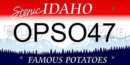 OPSO47 Idaho License Plate