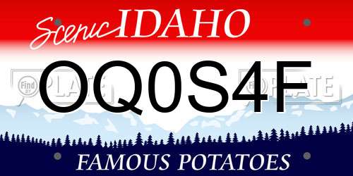 OQ0S4F Idaho License Plate