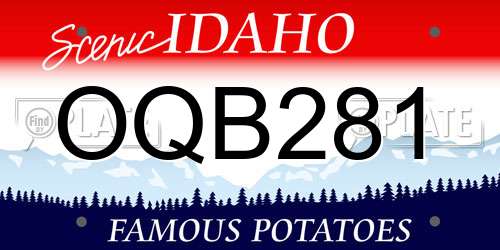 OQB281 Idaho License Plate