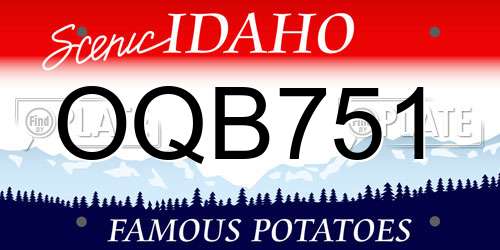 OQB751 Idaho License Plate