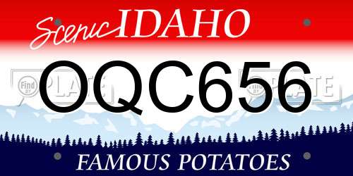 OQC656 Idaho License Plate