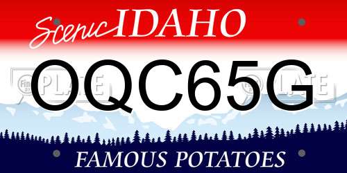 OQC65G Idaho License Plate