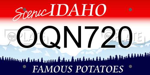 OQN720 Idaho License Plate
