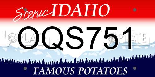 OQS751 Idaho License Plate