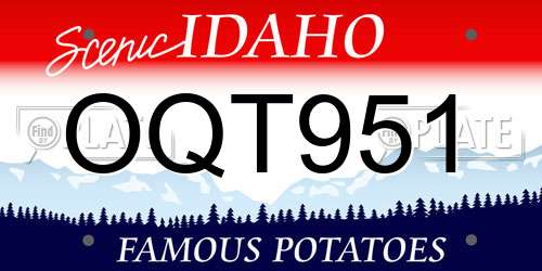 OQT951 Idaho License Plate