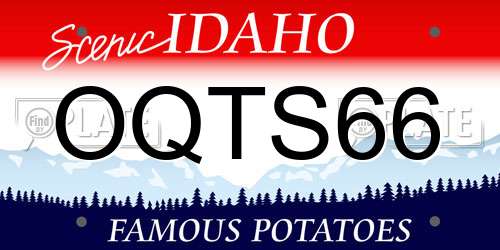 OQTS66 Idaho License Plate