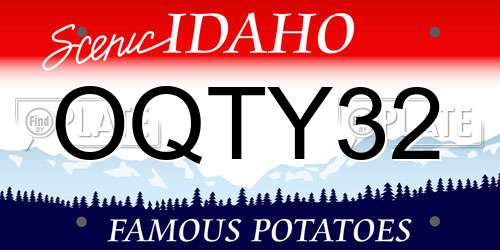 OQTY32 Idaho License Plate