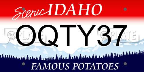 OQTY37 Idaho License Plate