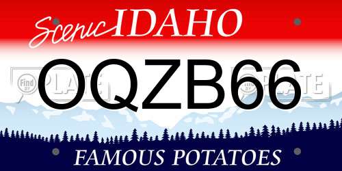 OQZB66 Idaho License Plate