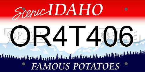 OR4T406 Idaho License Plate