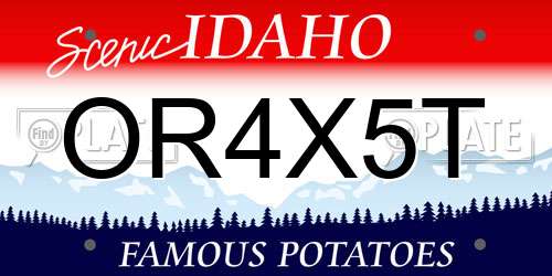 OR4X5T Idaho License Plate