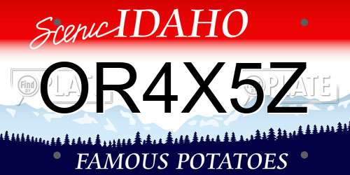 OR4X5Z Idaho License Plate