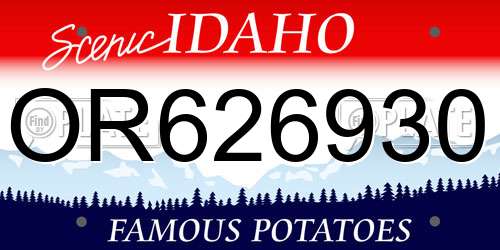 OR626930 Idaho License Plate