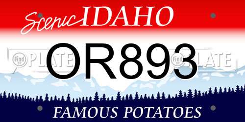 OR893 Idaho License Plate