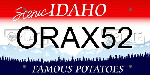 ORAX52 Idaho License Plate