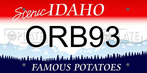 ORB93 Idaho License Plate