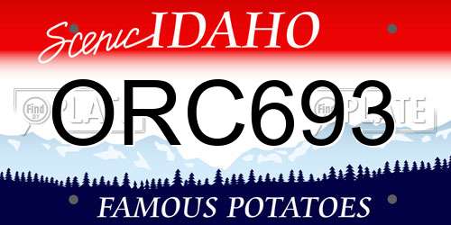 ORC693 Idaho License Plate