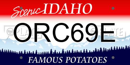 ORC69E Idaho License Plate