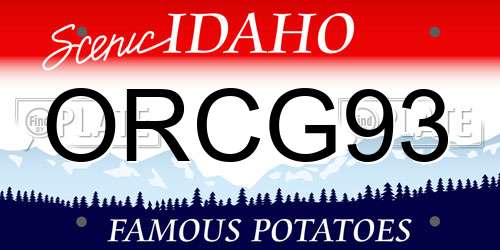 ORCG93 Idaho License Plate