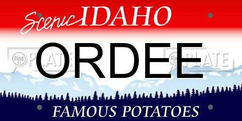 ORDEE Idaho License Plate