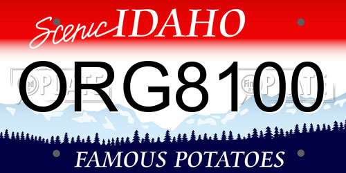 ORG8100 Idaho License Plate