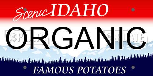 ORGANIC Idaho License Plate