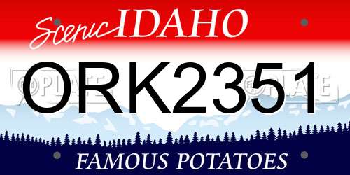 ORK2351 Idaho License Plate