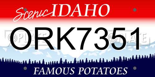 ORK7351 Idaho License Plate