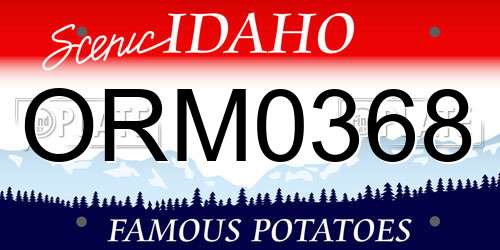 ORM0368 Idaho License Plate