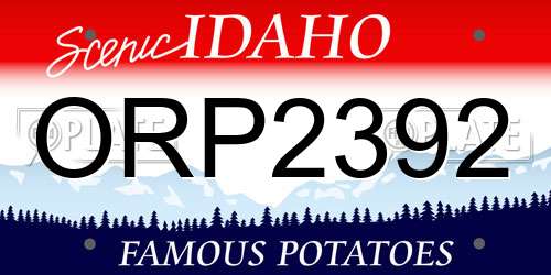 ORP2392 Idaho License Plate