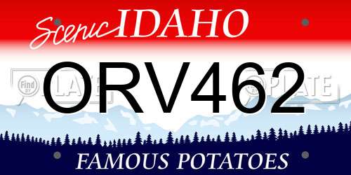 ORV462 Idaho License Plate