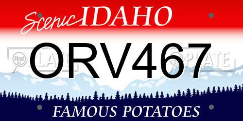 ORV467 Idaho License Plate