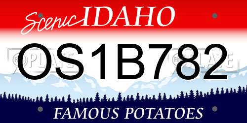 OS1B782 Idaho License Plate