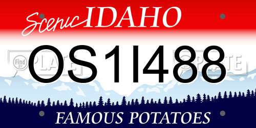 OS1I488 Idaho License Plate