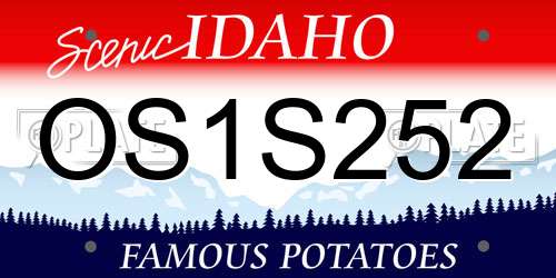 OS1S252 Idaho License Plate