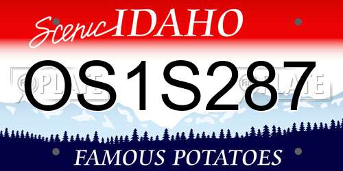 OS1S287 Idaho License Plate