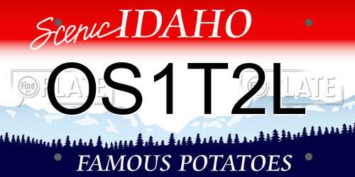OS1T2L Idaho License Plate