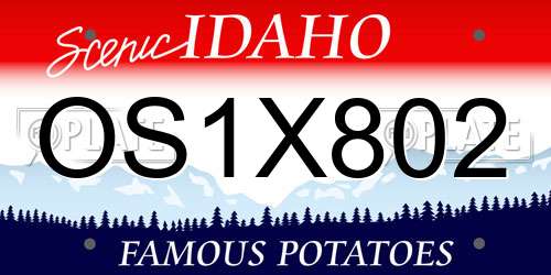 OS1X802 Idaho License Plate