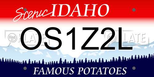 OS1Z2L Idaho License Plate
