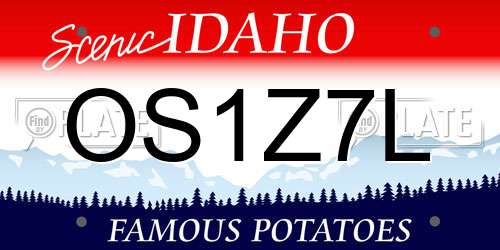 OS1Z7L Idaho License Plate