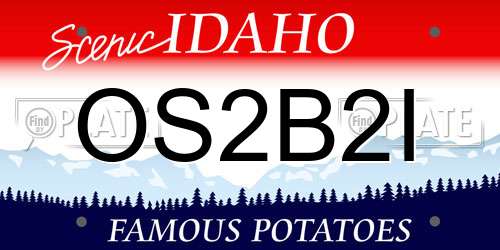 OS2B2I Idaho License Plate