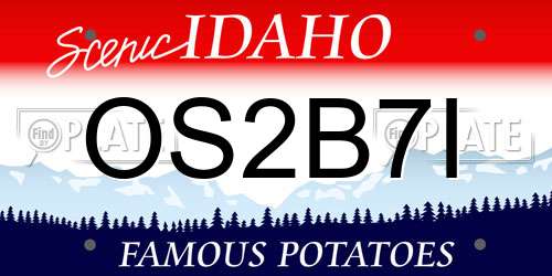 OS2B7I Idaho License Plate