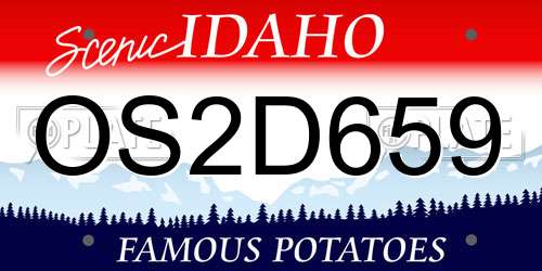 OS2D659 Idaho License Plate