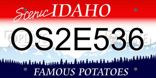 OS2E536 Idaho License Plate