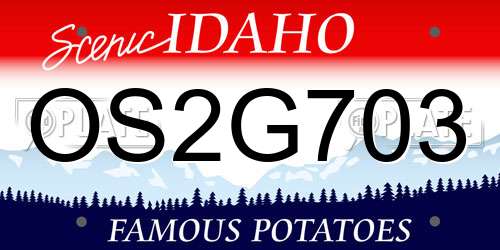 OS2G703 Idaho License Plate